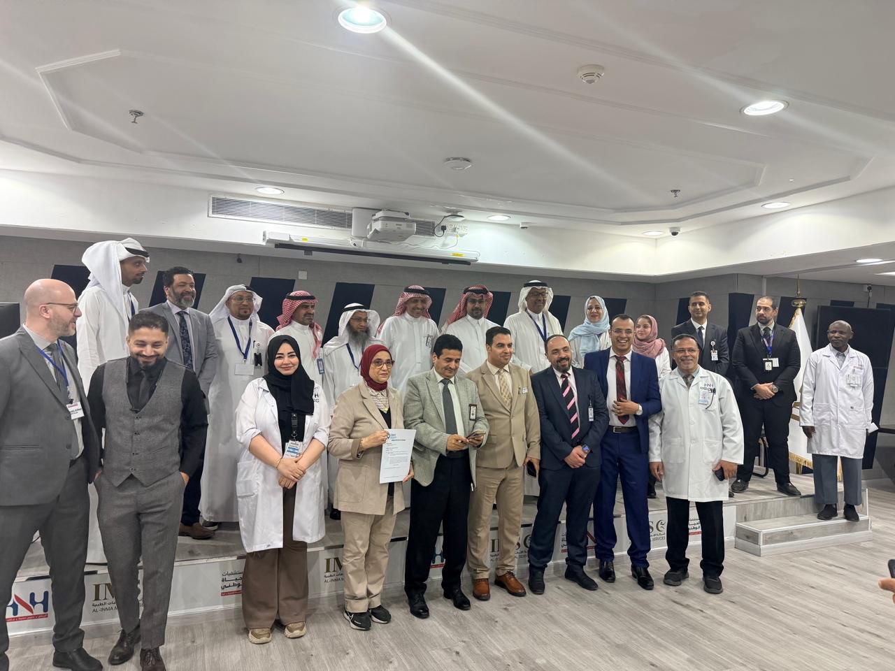 Dr. Mohamed Salama with healthcare leaders and clinical colleagues