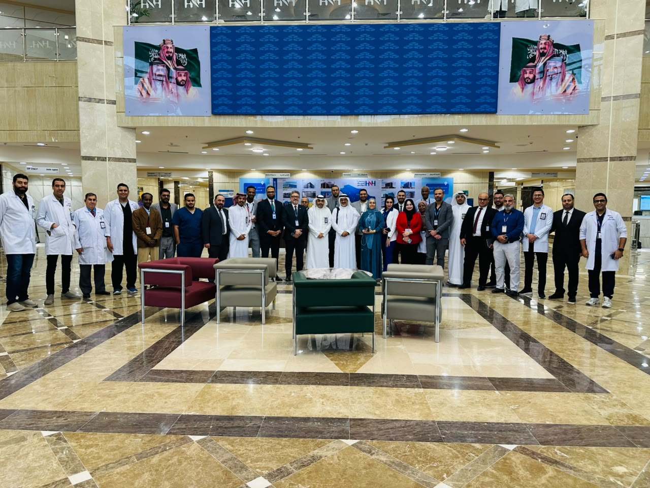 Dr. Mohamed Salama with a multidisciplinary Hayat National Hospitals team