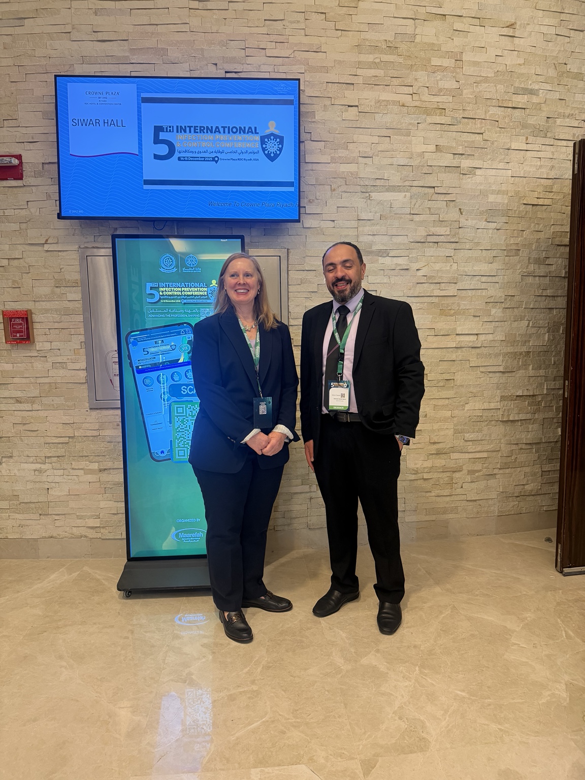 Dr. Mohamed Salama with a colleague at the 5th International IPC Conference in Riyadh